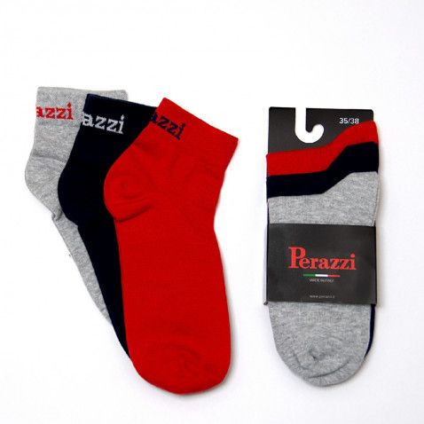 Calcetines Perazzi rojo, azul y gris Perazzi