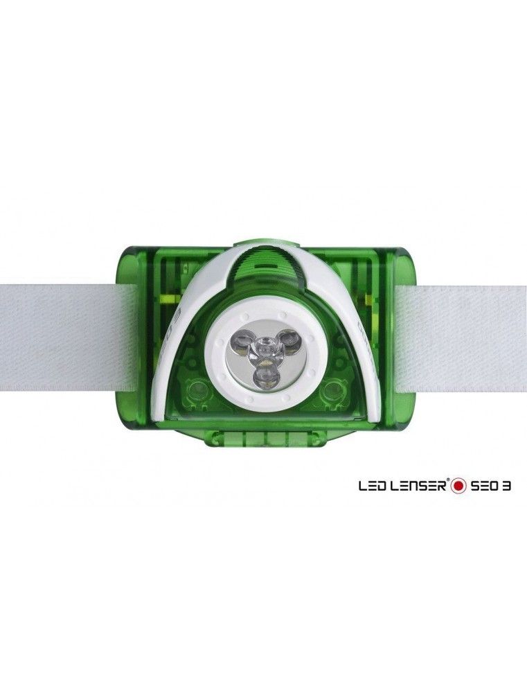 Linterna frontal de cabeza led lenser seo 3 verde Led Lenser