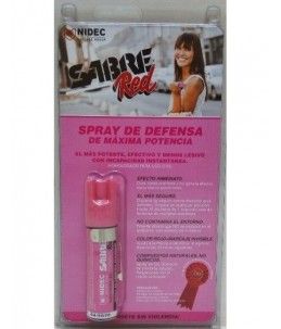 Spray de defensa personal homologado sabre red color rosa Nidec Defense Group