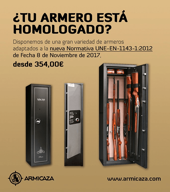 Armeros Homologados Grado I, para Armas Largas, Homologación según Norma  UNE EN-1143-1:2019 (5, 7, 10 y 14 Armas Largas)